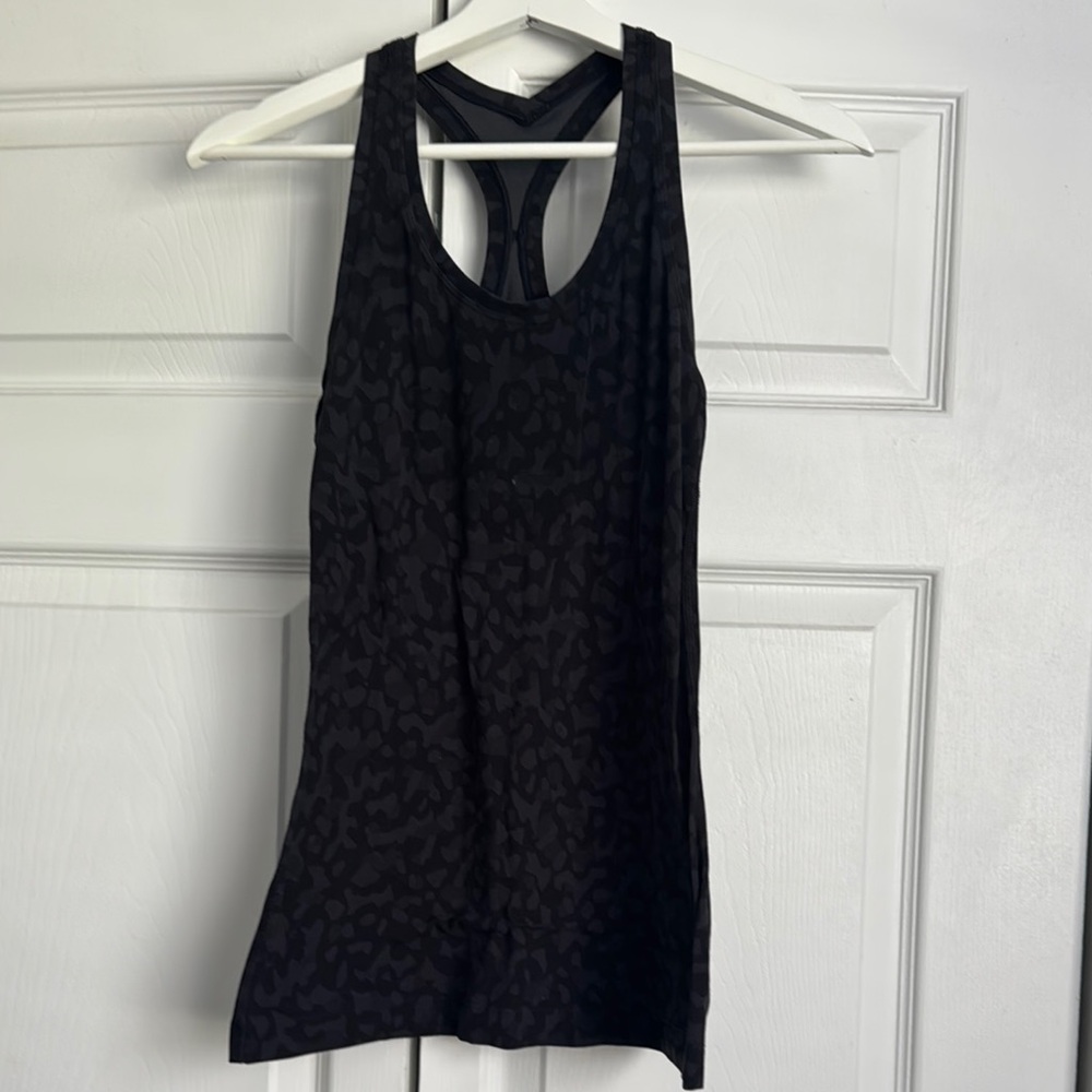 Black leopard print lululemon Power Y Tank Top